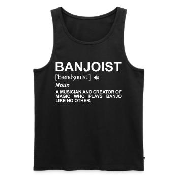 Banjospieler Definition - Männer Premium Bio Tank Top - Schwarz - Vorne - AI Model Male 178 light (178cm)