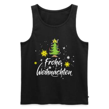 frohe Weihnachten Symbol Baum Christbaum Sterne - Männer Premium Bio Tank Top - Schwarz - Vorne - Michal (187cm)