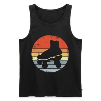 Vintage Rollschuhe - Männer Premium Bio Tank Top - Schwarz - Vorne - AI Model Male 178 light (178cm)