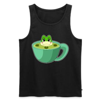 Mug grenouille - Débardeur bio Premium Homme - noir - Devant - AI Model Male 178 light (178cm)