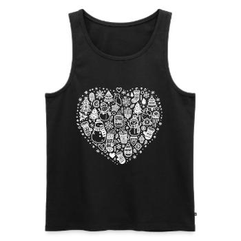 Winter- Snow - Winter Love- Cold Season - Men's Premium Organic Tank Top - black - Front - AI Model Male 178 light (178cm)