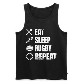 Rugby Players Daily Schedule - Men's Premium Organic Tank Top - black - Front - Michal (187cm)