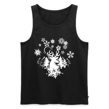rentier schnee xmas Schnee Wald Winter Weihnachten - Männer Premium Bio Tank Top - Schwarz - Vorne - Michal (187cm)