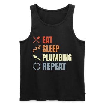 Eat Sleep Plumbing Repeat - Men's Premium Organic Tank Top - black - Front - AI Model Male 178 light (178cm)