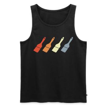 Painting Brush - Men's Premium Organic Tank Top - black - Front - AI Model Male 178 light (178cm)