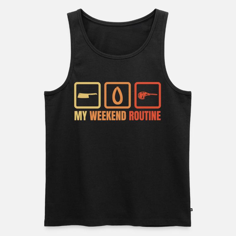 Meine Wochenendroutine - Männer Premium Bio Tank Top - Schwarz