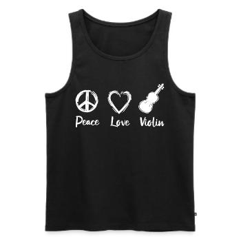 Paix Amour Violon - Débardeur bio Premium Homme - noir - Devant - Michal (187cm)