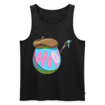Osterei Ostern Malen  - Männer Premium Bio Tank Top - Schwarz - Vorne - Michal (187cm)