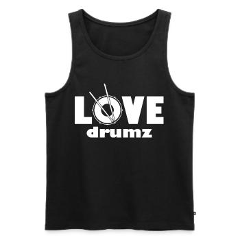 Love Drumz Heartbeat Graphic Design - Men's Premium Organic Tank Top - black - Front - Michal (187cm)