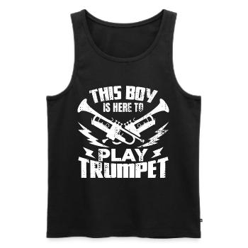 Kleiner Trompetenspieler - Männer Premium Bio Tank Top - Schwarz - Vorne - Michal (187cm)