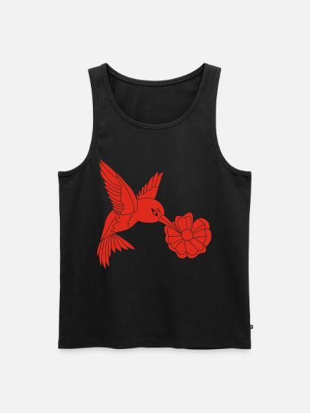 Red Foraging Bird - Men's Premium Organic Tank Top - black