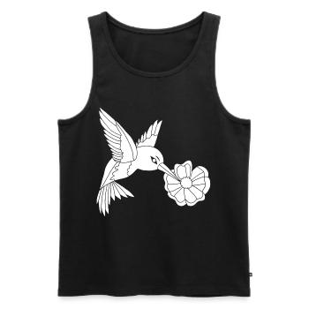 White Foraging Bird - Men's Premium Organic Tank Top - black - Front - AI Model Male 178 light (178cm)