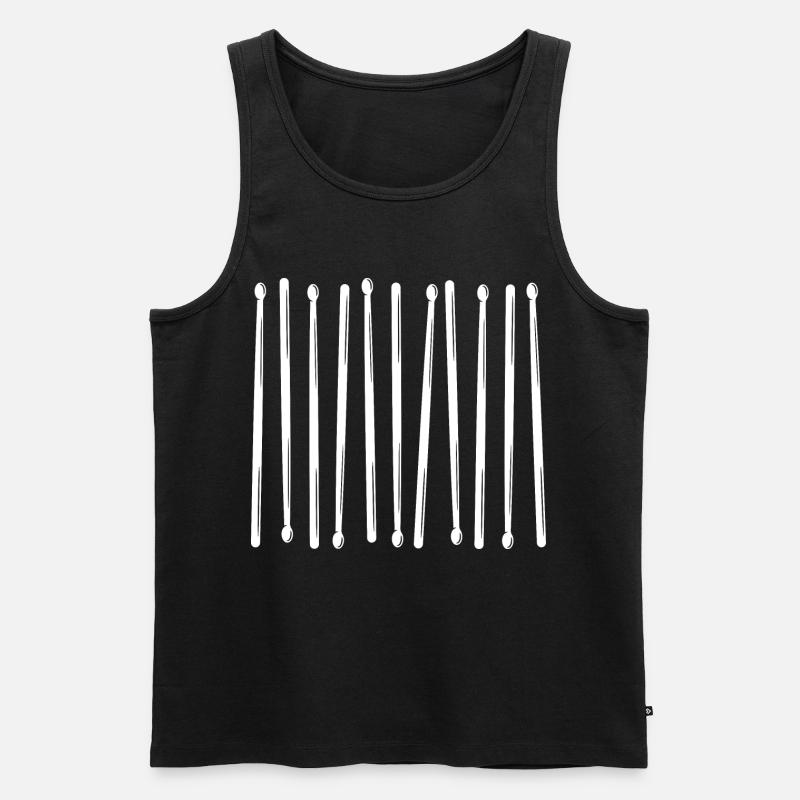 Drumsticks Vertikales Muster - Männer Premium Bio Tank Top - Schwarz