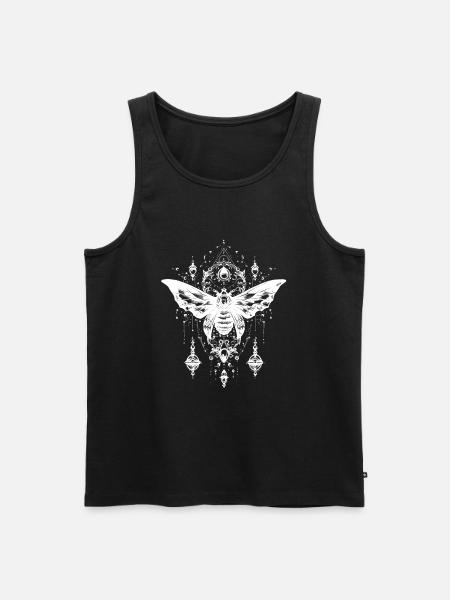 Mystical moth with magical ornaments - Men's Premium Organic Tank Top - black