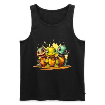 Baby turtles squad - Men's Premium Organic Tank Top - black - Front - Michal (187cm)