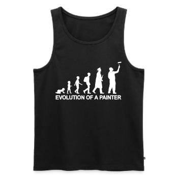 Entwicklung vom Kind zum Maler - Männer Premium Bio Tank Top - Schwarz - Vorne - AI Model Male 178 light (178cm)