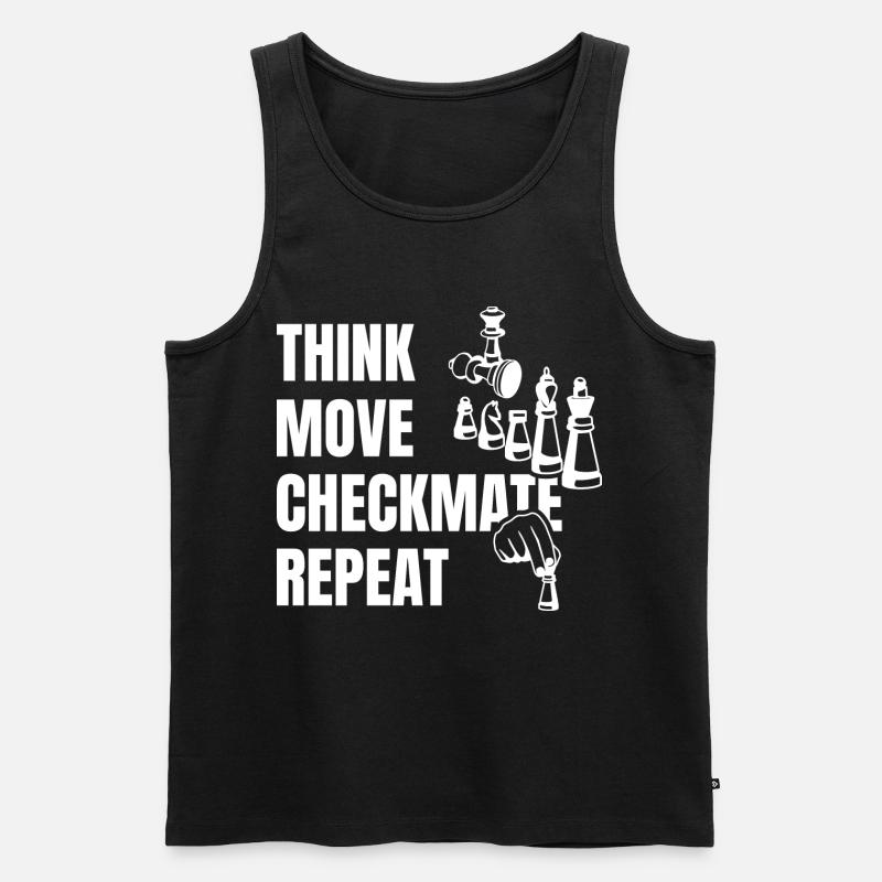 Denke Spiele Schachmatt Nächster - Männer Premium Bio Tank Top - Schwarz