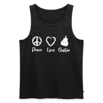 Peace Love Guitar - Men's Premium Organic Tank Top - black - Front - Michal (187cm)