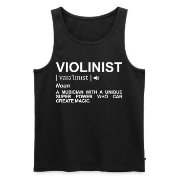 Dictionnaire du violoniste - Débardeur bio Premium Homme - noir - Devant - AI Model Male 178 light (178cm)
