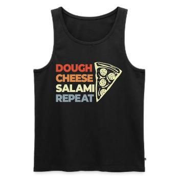 Funny Pizza Saying - Men's Premium Organic Tank Top - black - Front - AI Model Male 178 light (178cm)