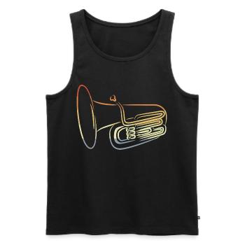 Dessin de Tuba Vintage - Débardeur bio Premium Homme - noir - Devant - Michal (187cm)