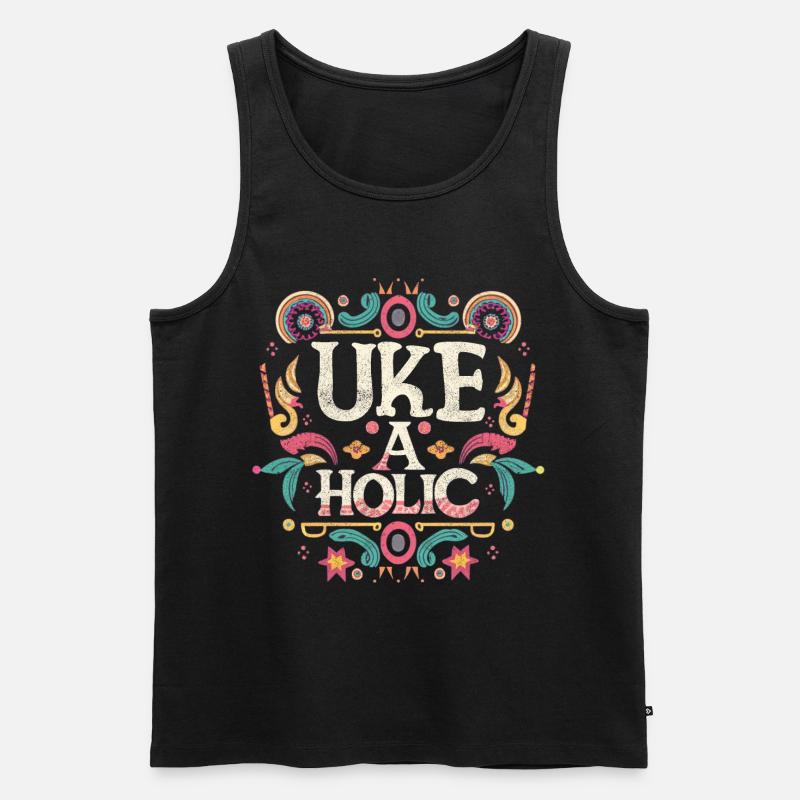 Uke-aholic - Männer Premium Bio Tank Top - Schwarz