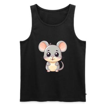 Niedliche Maus Kawaii Cartoon Aquarell Tierhaustier - Männer Premium Bio Tank Top - Schwarz - Vorne - Michal (187cm)