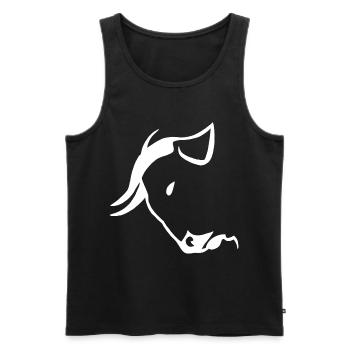 White Bull's Head - Men's Premium Organic Tank Top - black - Front - AI Model Male 178 light (178cm)