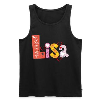 Nom personnalisé de Lisa - Débardeur bio Premium Homme - noir - Devant - AI Model Male 178 light (178cm)