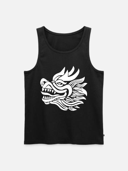 Chinese Dragon Head (White) - Men's Premium Organic Tank Top - black