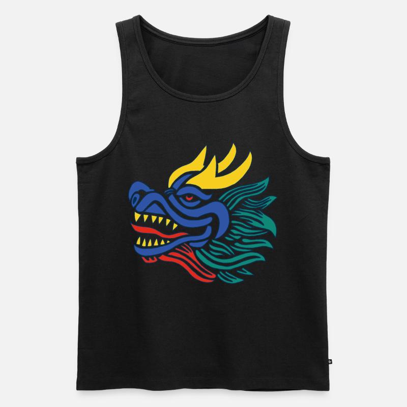 Das Lächeln des Drachen - Männer Premium Bio Tank Top - Schwarz