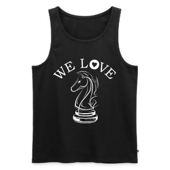 Cheval Echecs Symbole Love Club Illustration icône - Débardeur bio Premium Homme - noir - Devant - Michal (187cm)