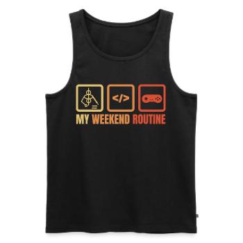 Game Dev Weekend - Men's Premium Organic Tank Top - black - Front - AI Model Male 178 light (178cm)