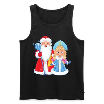 Ded Moroz Snegurotschka russischer Weihnachtsmann - Männer Premium Bio Tank Top - Schwarz - Vorne - AI Model Male 178 light (178cm)