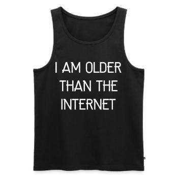 Ich bin älter als das Internet-Funny-Shirt - Männer Premium Bio Tank Top - Schwarz - Vorne - AI Model Male 178 light (178cm)