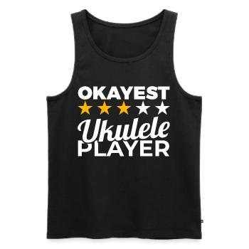 Okayest Ukulele Player - Männer Premium Bio Tank Top - Schwarz - Vorne - AI Model Male 178 light (178cm)