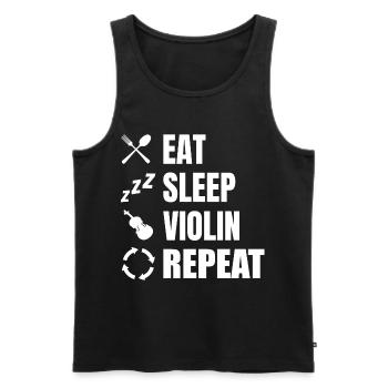 Eat Sleep Violin Repeat - Männer Premium Bio Tank Top - Schwarz - Vorne - Michal (187cm)