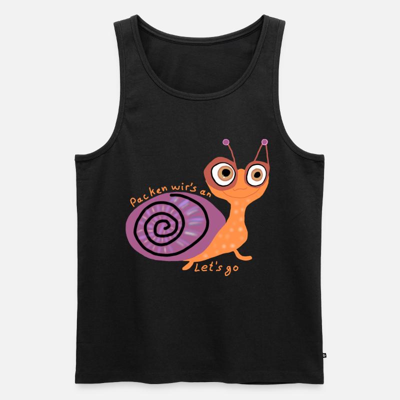 Schnecke mit Spruch - Männer Premium Bio Tank Top - Schwarz