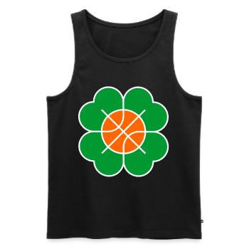 Fleur de basket-ball - Feuille de trèfle - Débardeur bio Premium Homme - noir - Devant - Michal (187cm)