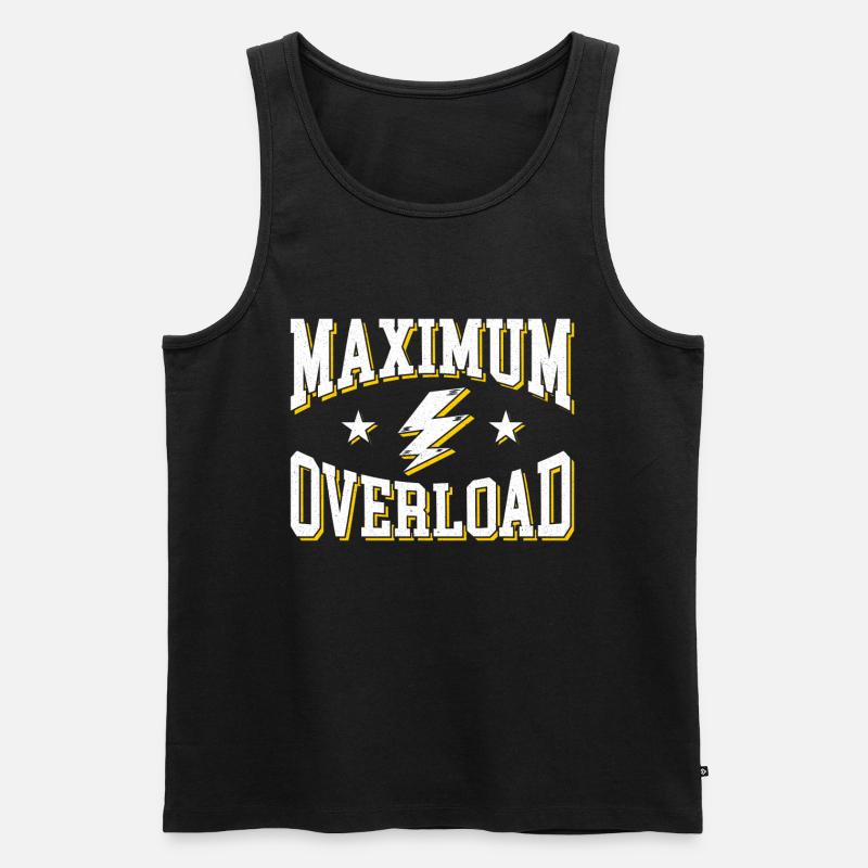 Maximum Overload Bold Retro Print - Men's Premium Organic Tank Top - black
