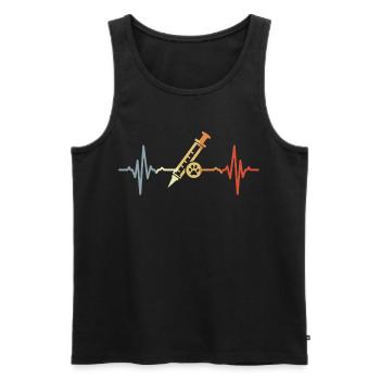 Veterinary Syringe ECG - Men's Premium Organic Tank Top - black - Front - Michal (187cm)