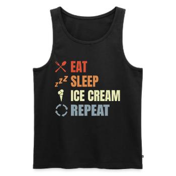 Répétition de la crème glacée Eat Sleep - Débardeur bio Premium Homme - noir - Devant - Michal (187cm)