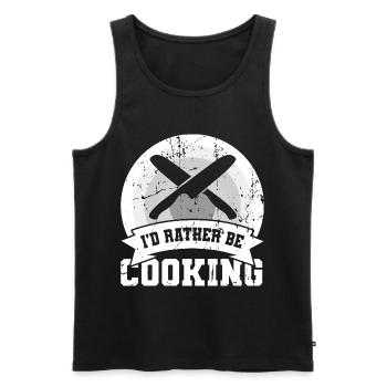 Ich würde lieber kochen - Männer Premium Bio Tank Top - Schwarz - Vorne - AI Model Male 178 light (178cm)