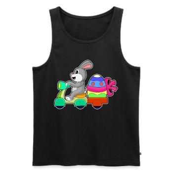 Service de livraison de Pâques Bunny - Débardeur bio Premium Homme - noir - Devant - AI Model Male 178 light (178cm)