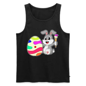 Coloriage de Pâques de Bunny - Débardeur bio Premium Homme - noir - Devant - Michal (187cm)