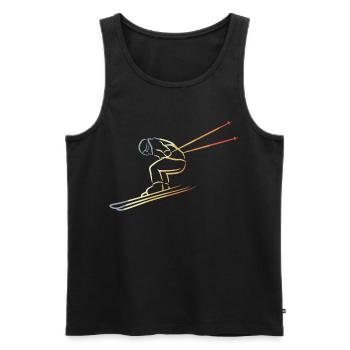 Croquis de sports d’hiver - Débardeur bio Premium Homme - noir - Devant - AI Model Male 178 light (178cm)