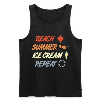 Vintage Eiscreme Spruch - Männer Premium Bio Tank Top - Schwarz - Vorne - AI Model Male 178 light (178cm)