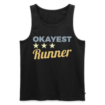 Okayest Runner - Men's Premium Organic Tank Top - black - Front - AI Model Male 178 light (178cm)