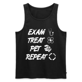 Pet Examine Treat - Men's Premium Organic Tank Top - black - Front - AI Model Male 178 light (178cm)