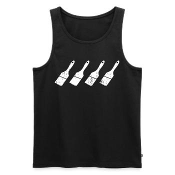 Malerpinsel Skizze - Männer Premium Bio Tank Top - Schwarz - Vorne - AI Model Male 178 light (178cm)